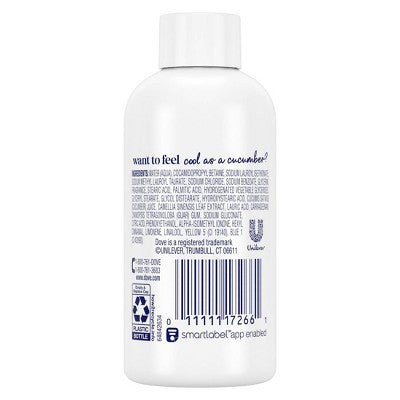 Dove Refresh 24-Hour Lotion-Soft Skin Mini Body Wash - Cucumber and Green Tea - Travel Size - 3 fl oz