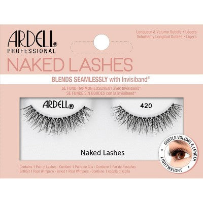 Ardell False Eyeslashes Naked 420 Lash - 1pr: Synthetic Hair, Volume, Adhesive Not Included, Qty 1