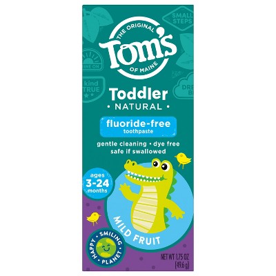 Tom's of Maine Fluoride Free Toddler Training Toothpaste - Mild Fruit - 1.75oz