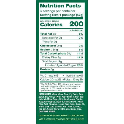 Nature's Bakery Apple Cinnamon Fig Snack Bars - 12oz/6ct