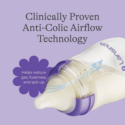 Lansinoh Anti-Colic Silicone Baby Bottle Nipples - 2pk