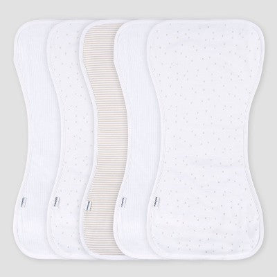 Gerber Baby 5pk Burp Cloth - White