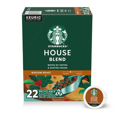 Starbucks House Blend Medium Roast Keurig K-Cup Coffee Pods - 22ct