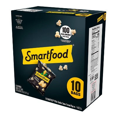 Smartfood White Cheddar Cheese Flavored Popcorn Multipack - 6.25oz/10ct: Gluten-Free, No Artificial Flavors