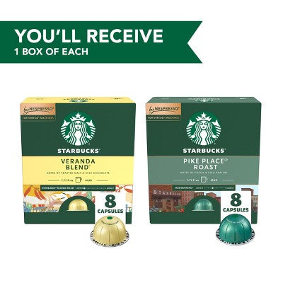 Starbucks Vertuo Line Medium Roast Dual Pack Coffee - 7.04oz/16ct: Arabica Beans, Chocolate, Praline