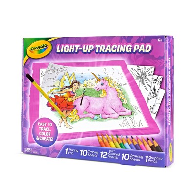 Crayola Light Up Tracing Pad Pink: Creative Drawing Kit for Kids, Includes Colored Pencils & Paper, Toys for Ages 6-8