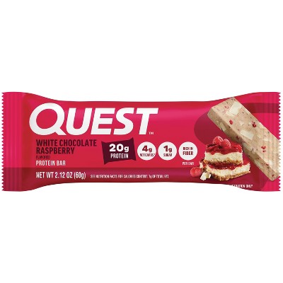 Quest Nutrition White Chocolate Raspberry Whey Protein Bars -  20g Protein - 4ct