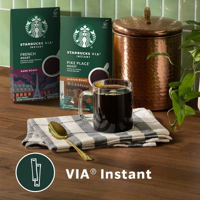 Starbucks VIA Instant Coffee Medium Roast Packets Pike Place Roast Packets - 8ct/0.11oz