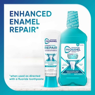 Sensodyne Pronamel Intensive Enamel Repair Fluoride Tarter Control Toothpaste for Sensitive Teeth & Cavity Protection - Extra Fresh - 3.4 oz/2pk