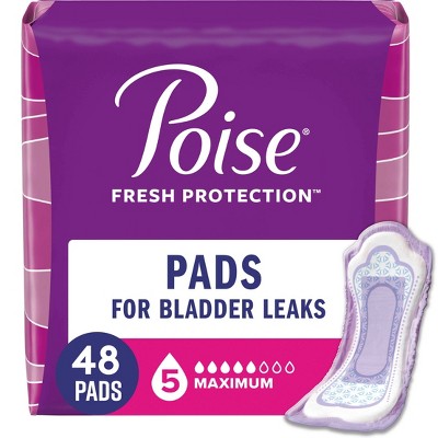 Poise Incontinence Bladder Control & Postpartum Pads - Maximum Absorbency