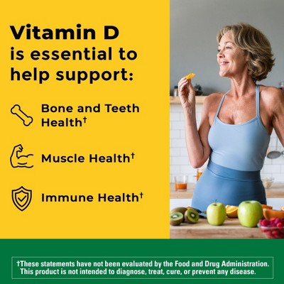 Nature Made Vitamin D3 2000 IU (50 mcg), Bone Health and Immune Support Softgels, USP Verified - 90ct