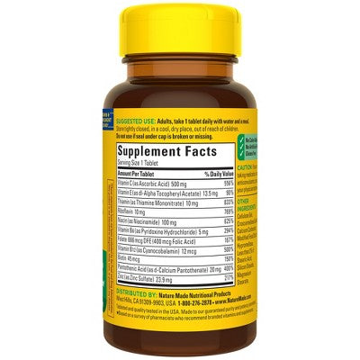 Nature Made Stress Vitamin B Complex with Vitamin C and Zinc Supplement Tablets for Immune Support - 75ct