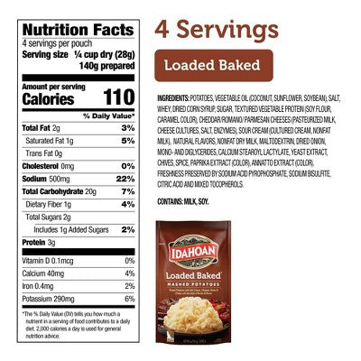 Idahoan Gluten Free Loaded Baked Flavored Mashed Potatoes - 4oz