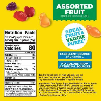 Mott's Assorted Fruit Flavored Snacks - 8oz/10ct: Gluten-Free, Fat Free, No Artificial Sweeteners