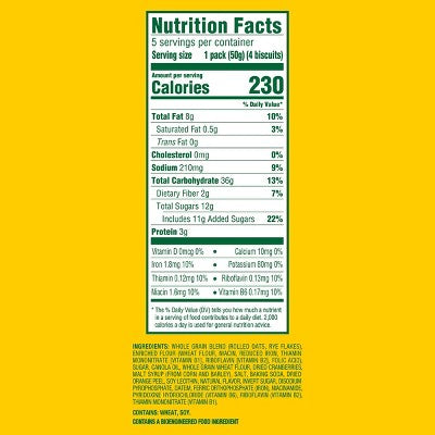 BelVita Cranberry Orange Breakfast Biscuits - 8.8oz/5pk: No Artificial Sweeteners, 100% Whole Grain