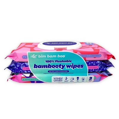 Bim Bam Boo Bamboo Flushable Wipes - 3pk/42ct