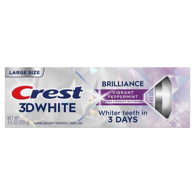 Crest 3D White Brilliance Vibrant Fluoride Toothpaste - Peppermint - 4.6oz