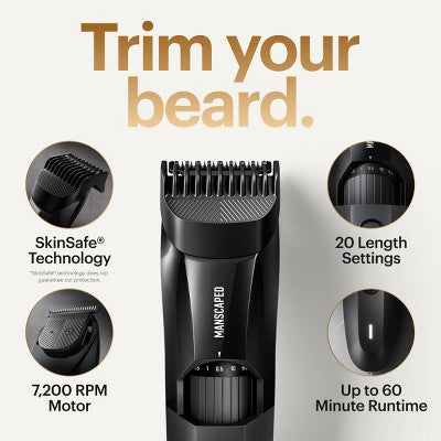 Manscaped The Beard Hedger SkinSafe Cordless Beard Trimmer, Waterproof Clippers for Facial Hair Shaving