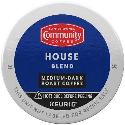 Community Coffee House Blend Medium Roast Coffee - Single Serve Pods - 24ct: Arabica Beans, Medium Dark Roast, Milk Chocolate