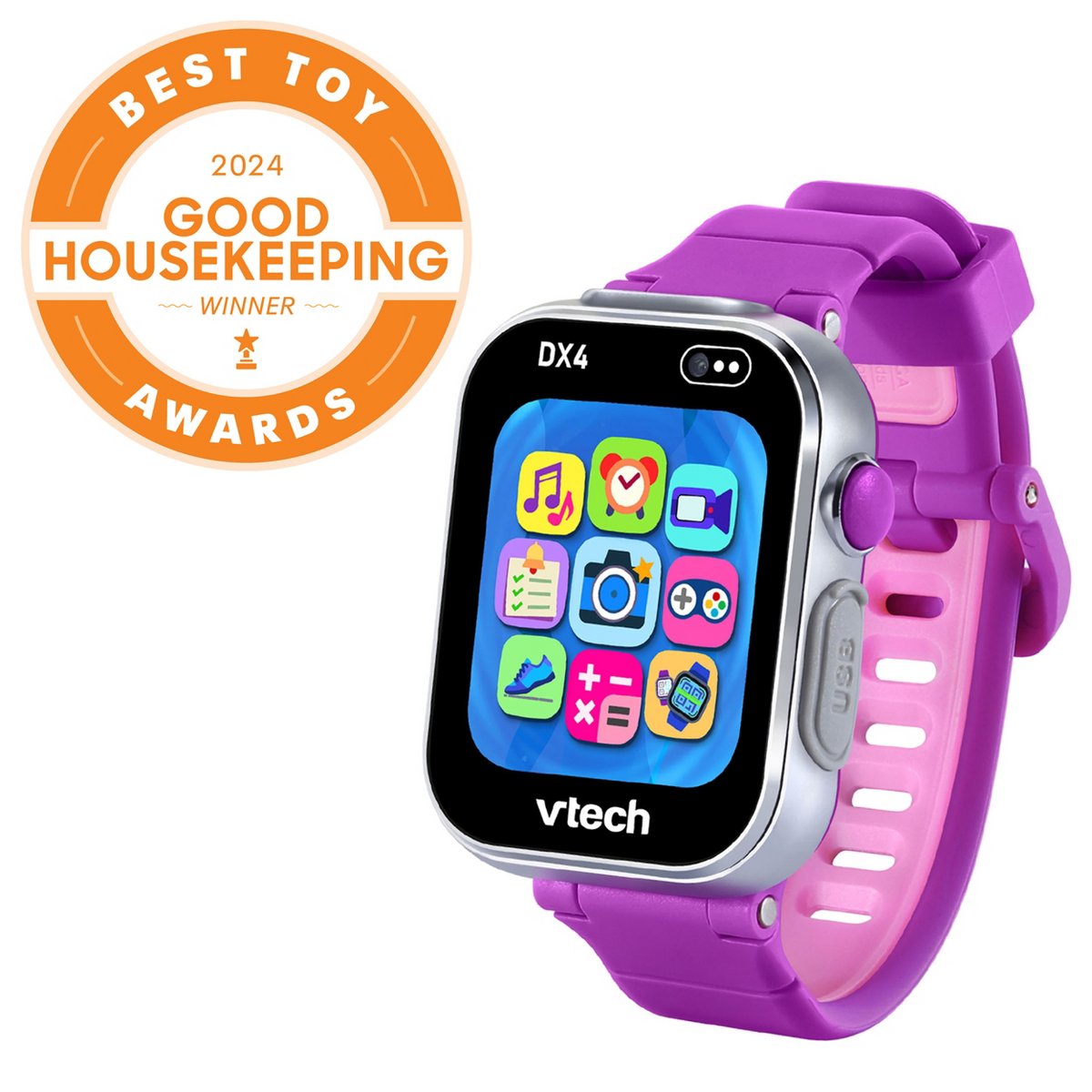 VTech KidiZoom Smartwatch DX4 - Purple: Sensory Development, Teaching Aid, No Assembly Required
