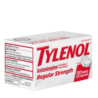 Tylenol Regular Strength Pain Reliever & Fever Reducer Tablets - Acetaminophen - 100ct