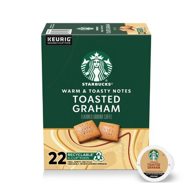 Starbucks Toasted Graham Flavor Light Roast Keurig K-Cup Coffee Pods - 22ct: No Artificial Flavors, No Added Sugar