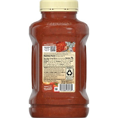 Prego Pasta Sauce Italian Tomato Sauce with Meat - 45oz: Gluten-Free, No Artificial Colors, No High Fructose Corn Syrup