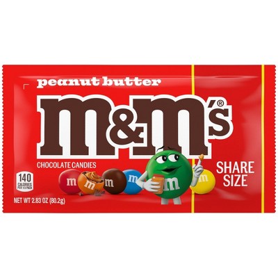 M&M's Peanut Butter Share Size Chocolate Candy - 2.83oz