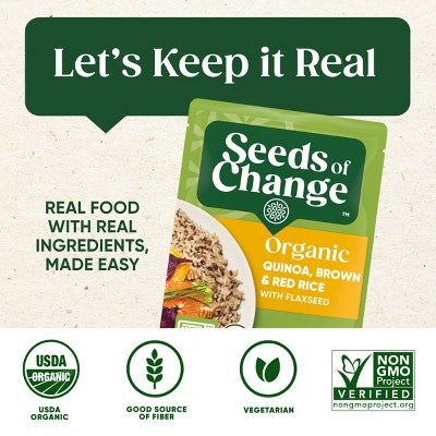 Seeds of Change Organic Quinoa, Brown & Red Rice with Flaxseed Mix Microwavable Pouch - 8.5oz