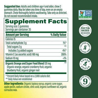 MegaFood Vitamin C Defense Vegan Gummies - Tangy Citrus - 70ct - 35 Servings
