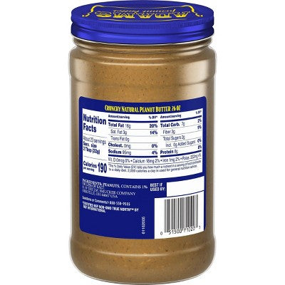 Adam's 100% Natural Crunchy Peanut Butter - 26oz