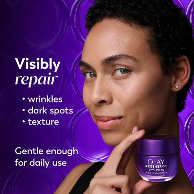 Olay Regenerist Retinol 24 + Peptide Night Face Moisturizer Fragrance-Free - Trial Size - 0.5oz