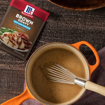 McCormick 30% Less Sodium Brown Gravy Mix - 0.87oz: No Added MSG, No Artificial Flavors