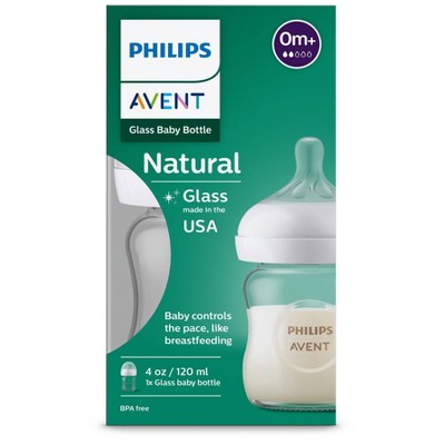 Philips Avent Glass Natural Baby Bottle with Natural Response Nipple