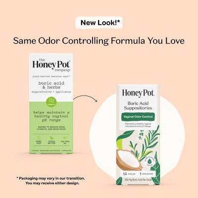 Honey Pot Boric Acid & Herbs Suppositories - 14 ct