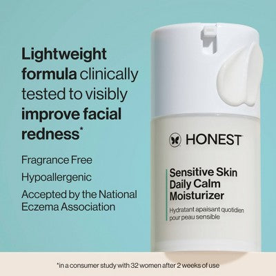 Honest Beauty Sensitive Skin Daily Calm Moisturizer with Hyaluronic Acid and Allantoin - 1.7 fl oz