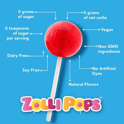 Zolli Pops Sugar Free Lollipops Candy - 16oz