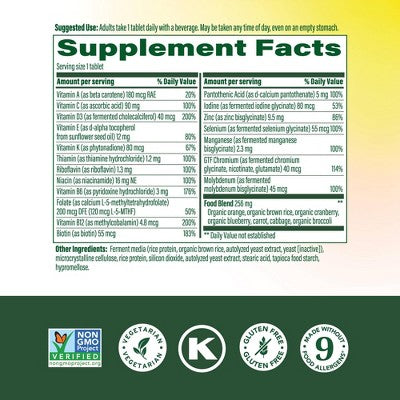 MegaFood Womens Multivitamin over 50, Multivitamin for Women over 50, Vegetarian Tablets- 60ct