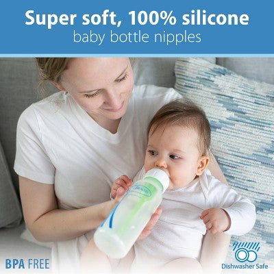 Dr. Brown's Flow Baby Bottle Narrow Nipple -Transition Level T - 6pk: BPA-Free Silicone Teats for Preemie