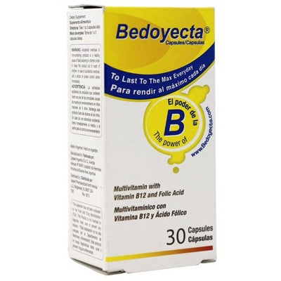 Bedoyecta Multivitamin Capsules with B12 and Folic Acid Dietary Supplement Capsules - 30ct