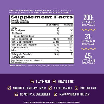 Airborne Adult Elderberry Gummies with Vitamin C & Vitamin D