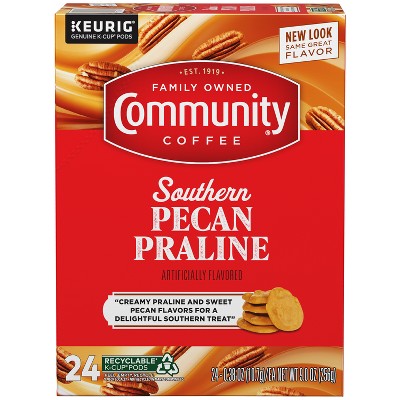 Community Coffee Southern Pecan Praline Medium Roast Coffee Pods - 24ct: Compatible With Keurig K-Cup, Arabica Beans