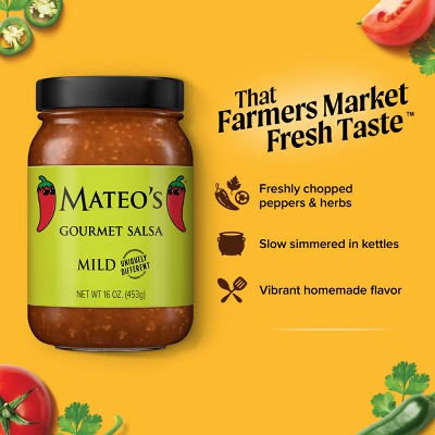 MATEO'S Gourmet Mild Salsa - 16oz