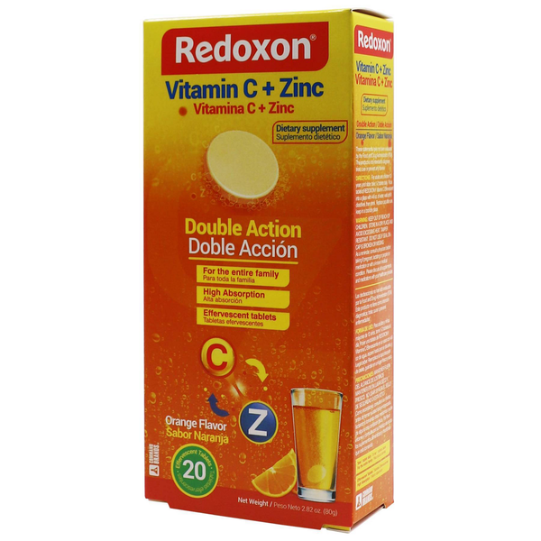 Redoxon Vitamin C + Zinc Tablets - Orange - 20ct