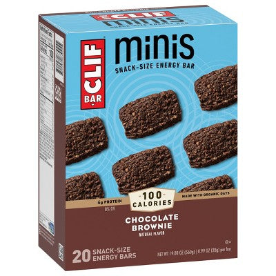 CLIF Bar Mini Chocolate Brownie Granola Protein Bar Made with Organic Oats - 19.8oz/20pk