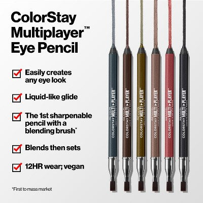 Revlon ColorStay Multiplayer Liquid-Glide Eye Pencil With Blending Brush - 0.03oz
