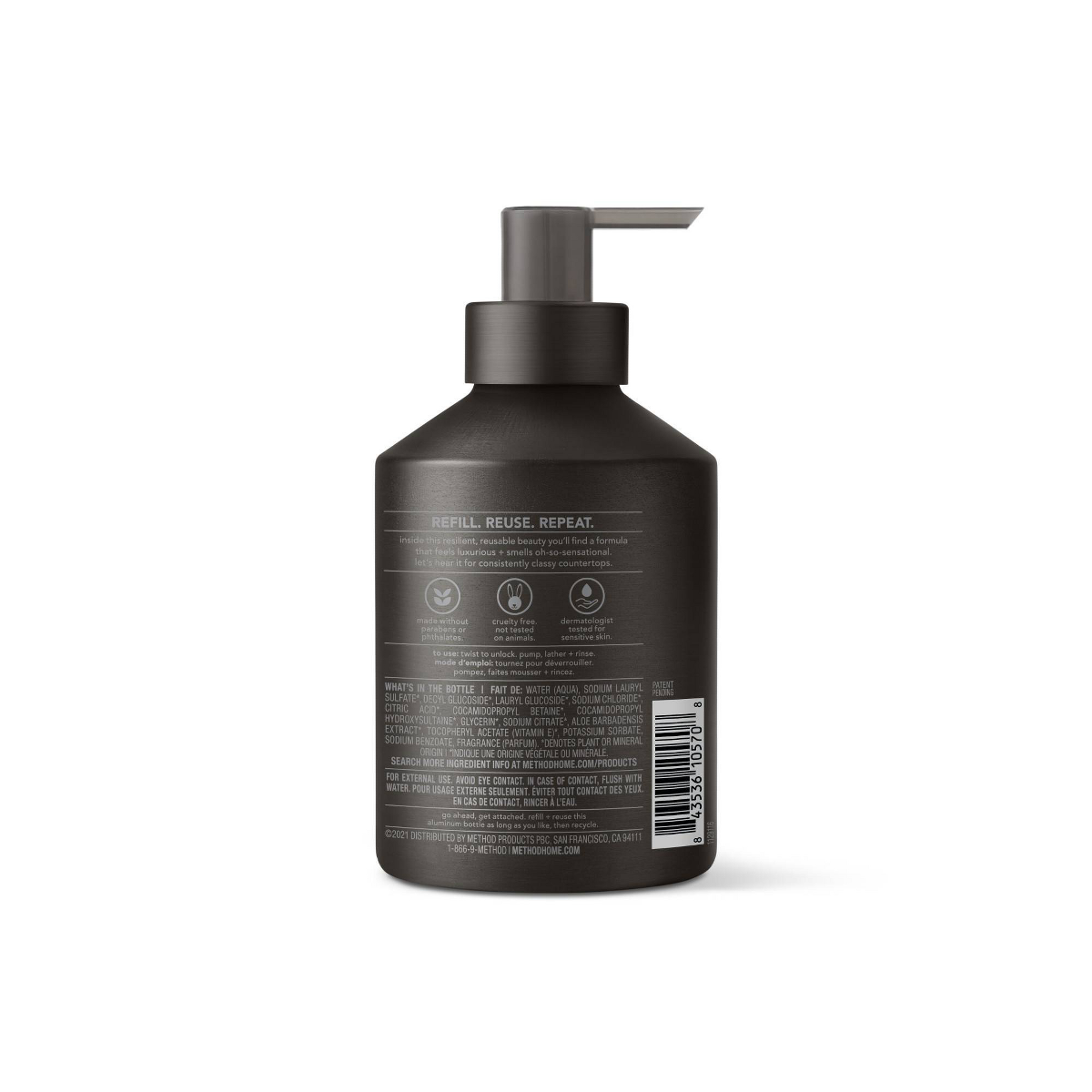 Method Aluminum Gel Hand Soap - Vetiver + Amber - 12 fl oz