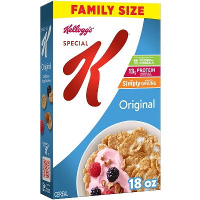 Kellogg's Special K Original Breakfast Cereal - 18oz: Low Fat, Cholesterol Free
