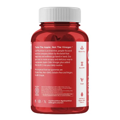 Goli Nutrition Apple Cider Vinegar Vegan Gummies - 60ct