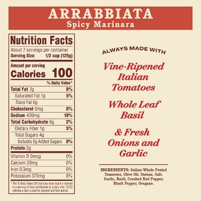 Rao's Arrabbiata Sauce - 32oz: All, No Artificial Colors, Mild Spice Level